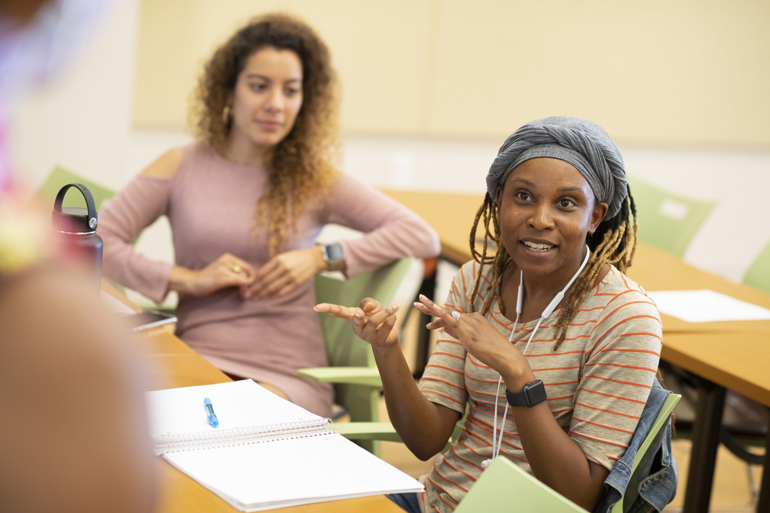 students having a discussion