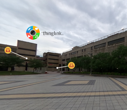 Dennard Plaza at Van Ness UDC Campus with Thinglink annotations on top.