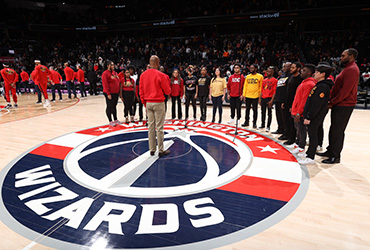 UDC Chorale performing at a Washington Wizards basketball game