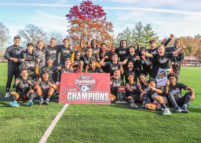 UDC soccer team celebrating championship