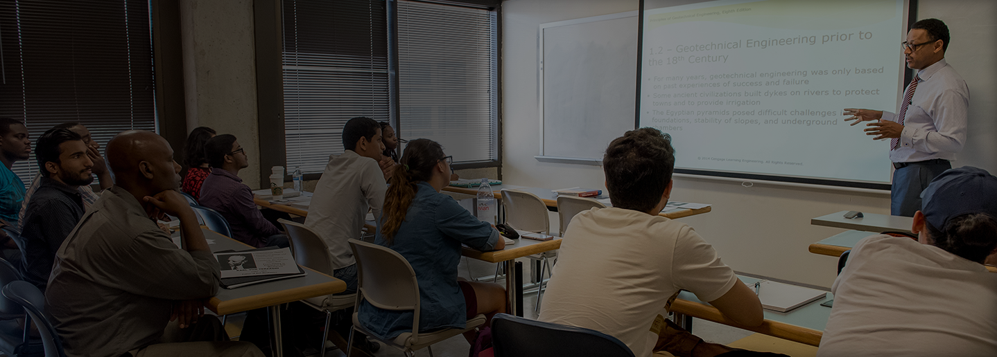 instructor teaching in a classroom