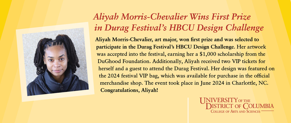 Aliyah Morris-Chevalier wins first prize in Durag Festival's HBCU Design Challenge.