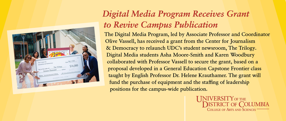 Digital Media Program Receives Grants to Revive Campus Publication.