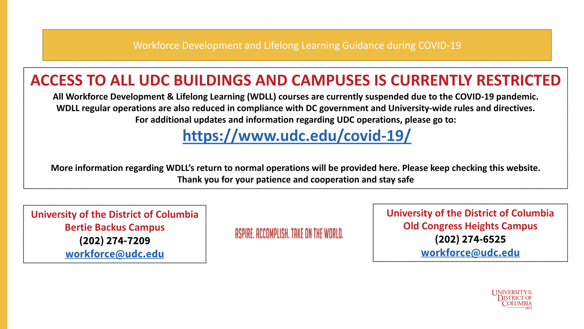 Workforce Development Schedule of Classes | Community College