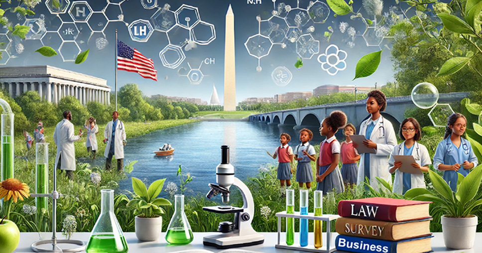 Illustration of research concepts in Washington, DC