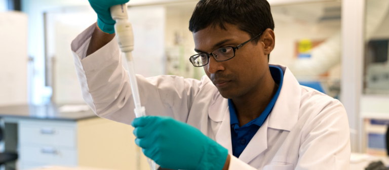 Student in a lab