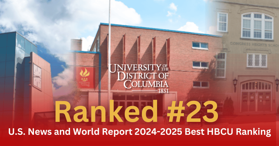 UDC ranking from U.S. News and World Report 2024-2025 Best HBCU Ranking