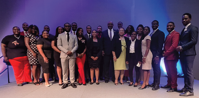 President Maurice D. Edington, Ph.D., First Lady Tonya Edington and UDC’s 2023-2024 student leaders