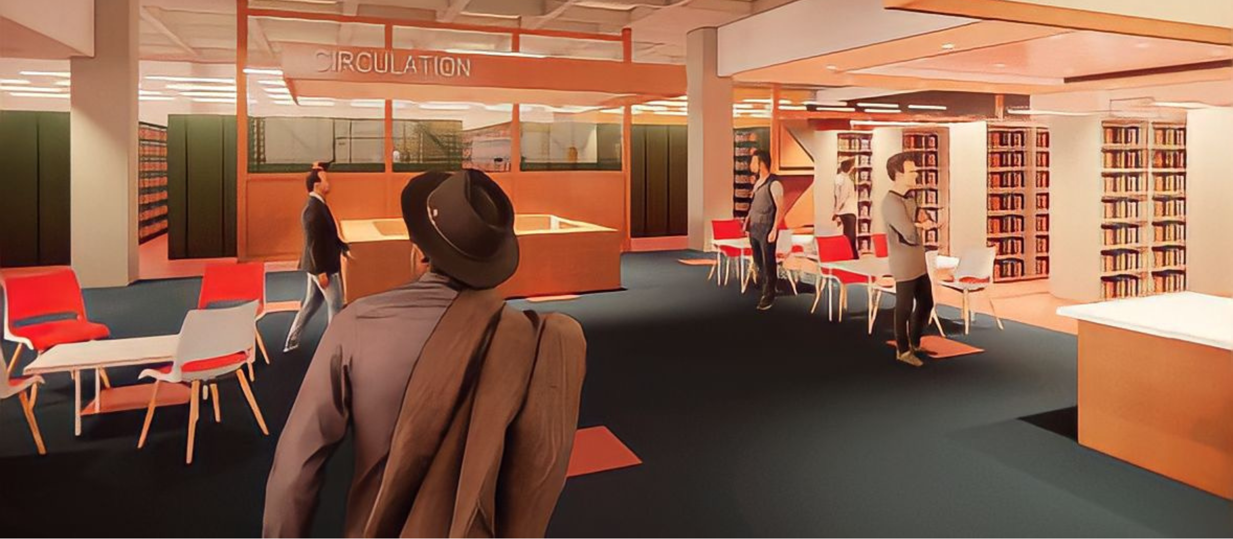 A rendering of the newly renovated UDC Library entrance at the Van Ness Campus.