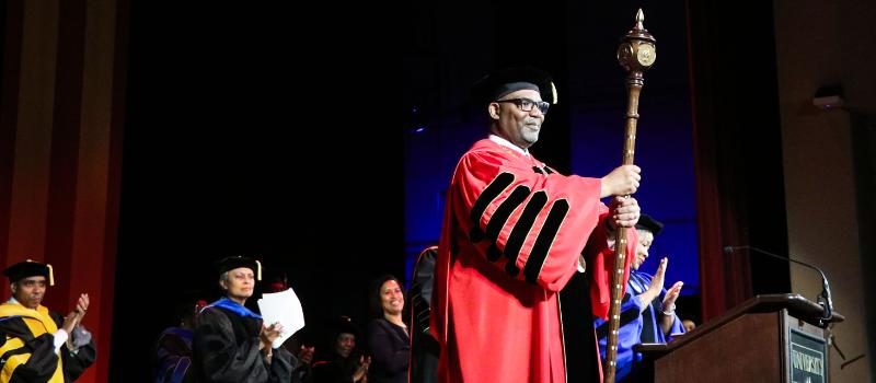 The UDC community came together for the Inauguration of President Maurice D. Edington, Ph.D. Among the speakers were D.C. Mayor Muriel Bowser and multiple mentors of Dr. Edington.