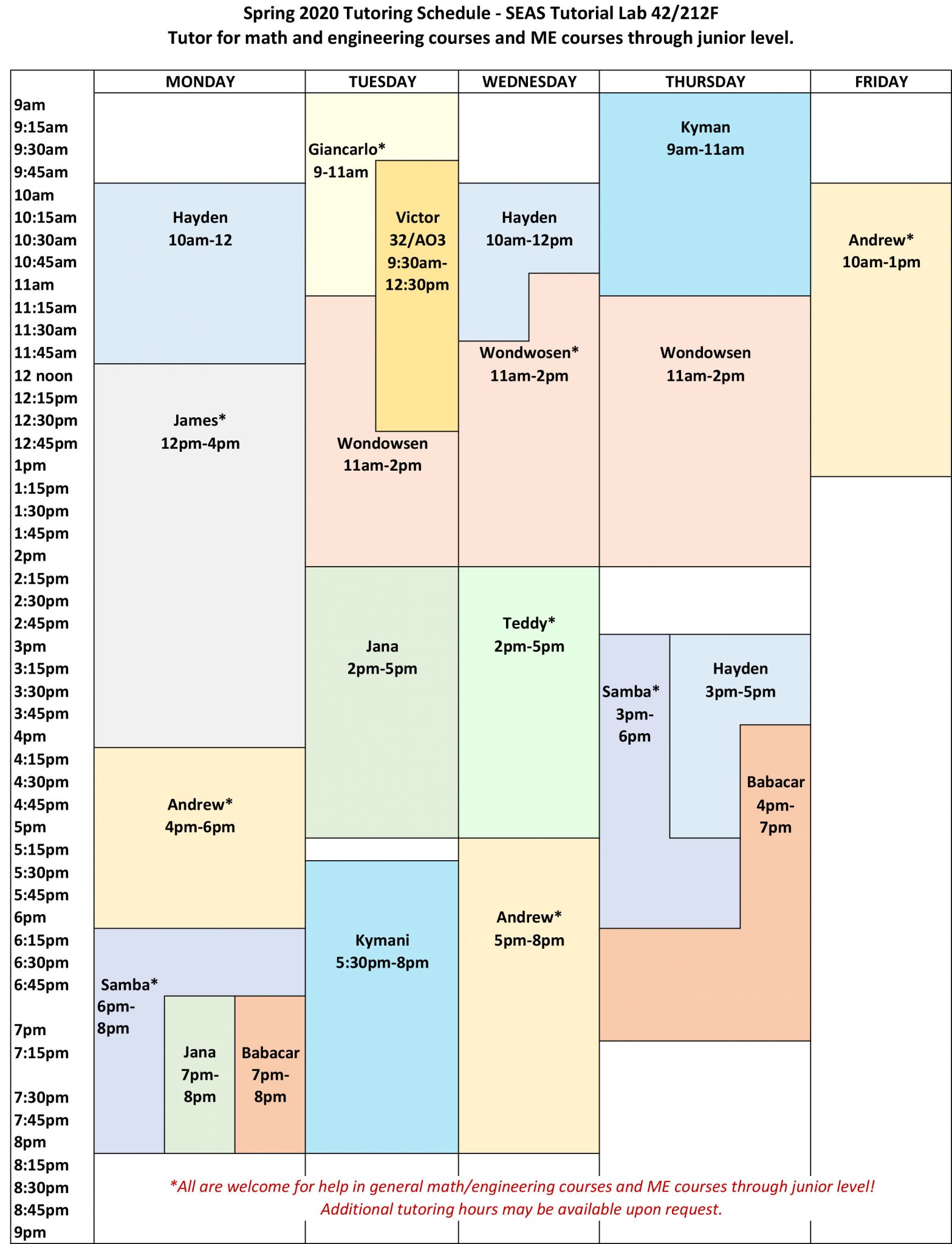 tutoring-spring-2020 | School of Engineering & Applied Sciences