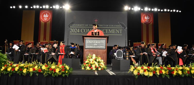 UDC President Maurice D. Edington, Ph.D. at Commencement