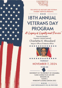 18th Annual Veterans Day Program on Thursday, November 7, 2024 