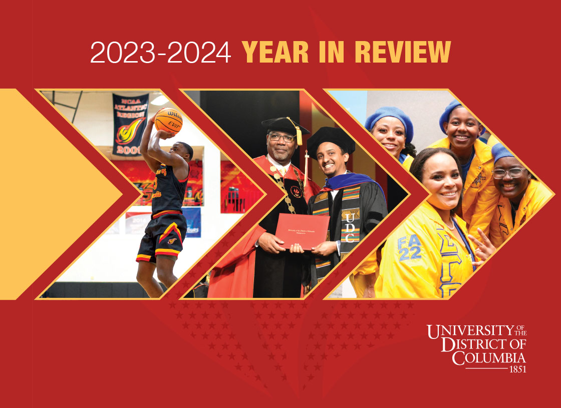 Cover of UDC's 2023-24 Year in Review brochure